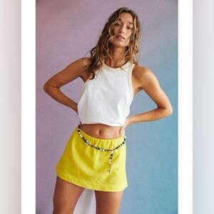 My Little Micro Mini Cotton-Linen Skort